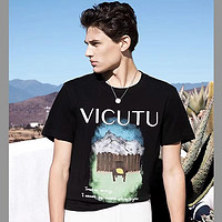 PLUS会员：VICUTU 威可多 男士纯棉230g重磅印花短袖T恤