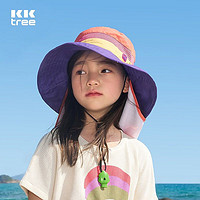 kocotree kk树 儿童防晒帽 亮丽橙紫 M码：建议3-8岁
