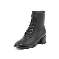FONDBERYL 菲伯丽尔 星期六旗下冬季新款气质方头时装靴短筒女靴子