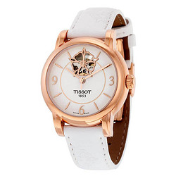 TISSOT 天梭 心媛系列珍珠贝母镂空花朵真皮表带腕表 T0502073701704