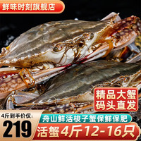 鲜味时刻 舟山超大梭子蟹 4斤12-16只 每只2-3两