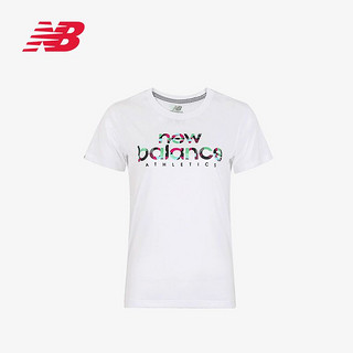 new balance NB女子T恤字母印花修身柔软休闲运动短袖AWT71650-WT