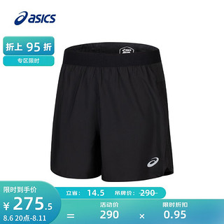 亚瑟士ASICS男子跑步5英寸短裤舒适运动裤 2011C614-001 黑色 S