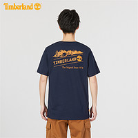 Timberland 官方男士半袖夏季户外运动旅行短袖透气深蓝色宽松T恤A61HH