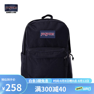 JANSPORT 杰斯伯 双肩包男旅行背书包女休闲学生校园情侣 4QUE008爵士黑-侧袋+隔层