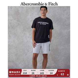 Abercrombie & Fitch 男装女装情侣 美式潮流百搭宽松圆领短袖T恤 322947-1 黑色 M (180/100A)