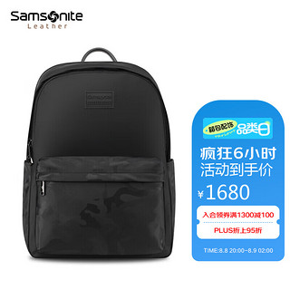 Samsonite 新秀丽 双肩包男 大容量背包商务16英寸电脑包黑色 NV2