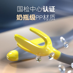 MENGRUIGE 梦瑞格 宝宝学吃饭训练勺子短把弯头婴儿辅食叉勺一岁可弯曲儿童餐具套装