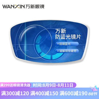 万新（WAN XIN）防蓝光防辐射眼睛非球面近视眼镜片 1.67超薄 0-600度