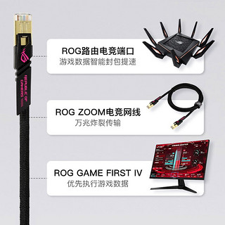 华硕（ASUS） ROG/玩家国度 ZOOM CAT7万兆七类电竞网线 华硕路由器网线家用WIFI 3M