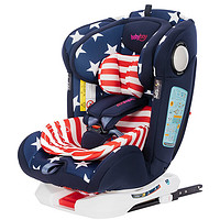 Babybay 儿童安全座椅0-12岁婴儿宝宝可坐躺360度旋转汽车用isofix硬接口 星星蓝（0-12岁 360度旋转）