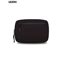 PLUS会员：LEXON 乐上 收纳包休闲时尚旅行洗漱包男女出差化妆包配件包PU黑色
