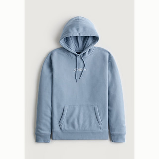 Hollister美式潮流日常抓绒刺绣Logo款卫衣帽衫上衣 男 322393-1 浅蓝色 M