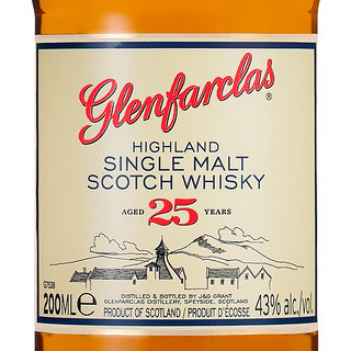 格兰花格（Glenfarclas）原装进口洋酒 格兰花格苏格兰单一麦芽威士忌 25年酒伴200ml