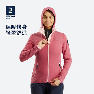 DECATHLON 迪卡侬 户外抓绒衣女加厚保暖加绒仿羊羔绒 带帽外套夹克ODT1