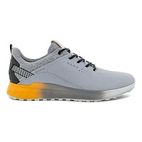 ecco 爱步 男鞋 S-THREE SPIKELESS GOLF系列 GORE-TEX防水 舒适稳定 运动休闲高尔夫鞋男 银灰色 44码