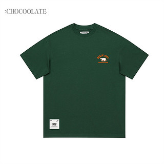 :CHOCOOLATE CHOCOOLATE男装短袖T恤2023夏季新品休闲简约基础半袖LTEU06K GRD/绿色 L