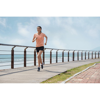 迪卡侬（DECATHLON）速干上衣女夏季宽松运动T恤跑步健身训练透气半袖RUNW V领升级款-蜜桃橙 46/L-XL(身高170/胸围104-107cm