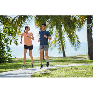 迪卡侬（DECATHLON）速干上衣女夏季宽松运动T恤跑步健身训练透气半袖RUNW V领升级款-蜜桃橙 46/L-XL(身高170/胸围104-107cm