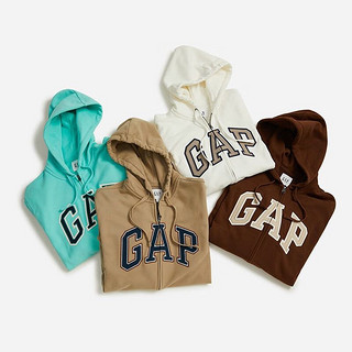 Gap 盖璞 男女装秋季LOGO法式圈织软卫衣853131情侣装开衫