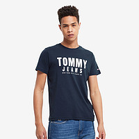 限尺码：TOMMY HILFIGER Tommy Jeans 春夏男装青春潮流纯棉字母印花修身短袖T恤10243
