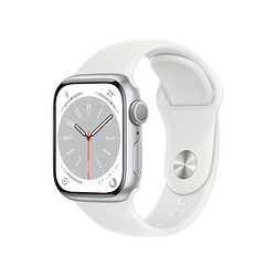 Apple 苹果 Watch Series 8 智能手表 GPS版 41mm 银色铝金属表壳 运动型表带