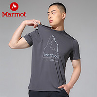 Marmot 土拨鼠 热销Marmot土拨鼠T恤夏季运动户外防晒UPF50圆领透气排汗速干T恤