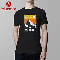 Marmot 土拨鼠 特价清仓Marmot土拨鼠山脉系列夏户外棉质透气圆领男士短袖T恤