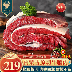 Luzhibang 绿之邦 内蒙古原切牛腩肉新鲜黄牛肉牛腹肉大块整冷冻烧烤火锅食材 生鲜 内蒙古牛腩5斤