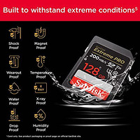 SanDisk 闪迪 128GB Extreme PRO SDXC UHS-I 存储卡 - C10、U3、V30、4K UHD、SD 卡 - SDSDXXD-128G-GN4IN