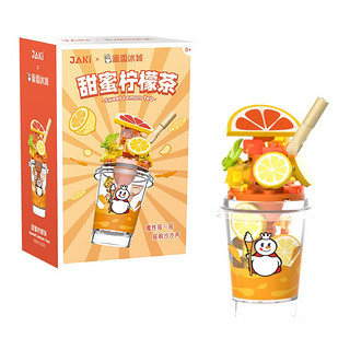 JAKI 佳奇 蜜雪冰城手办联名雪王冰淇淋雪糕积木车玩具创意儿童生日礼物 甜蜜柠檬茶