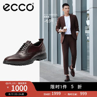 ecco 爱步 皮鞋男新款英伦复古拷花牛津鞋 适途型走521804 深酒红52180401588 41