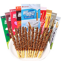 韩国进口乐天巧克力棒50克/盒草莓味曲奇扁桃仁派派乐儿童休闲零