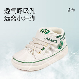 泰兰尼斯211夏季婴儿鞋男宝宝学步鞋软底机能鞋透气女童鞋 白绿 24码