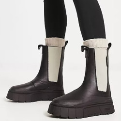 PUMA 彪马 Mayze Stack 黑灰色切尔西靴