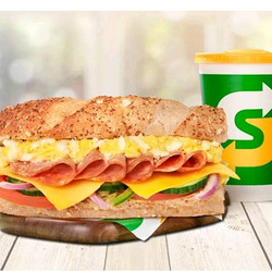 SUBWAY 赛百味 蛋香萨拉米三明治饮料两件套 到店券