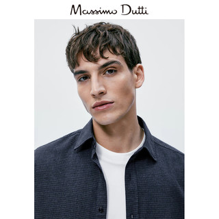 春夏折扣Massimo Dutti男装 2023春季新款标准版型格纹休闲纯棉长袖衬衫 00161461401