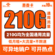 中国联通 惠香卡 19元月租（210全国通用流量+不限软件不限速）