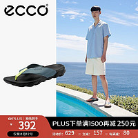 ecco 爱步 沙滩鞋 男士新品休闲潮流轻便牛皮人字拖 驱动801804 黛青色80180401287 42