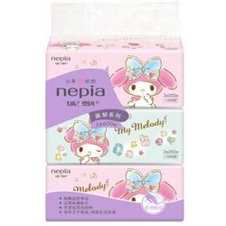 nepia 妮飘 抽纸系列melody纸巾200抽3包中宽幅软包面巾纸品纸抽