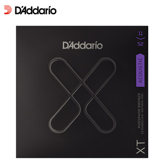 D'Addario 达达里奥 XT美国进口民谣吉他琴弦 1152防锈涂层钢弦芯 较软11-52磷铜