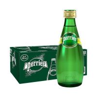 perrier 巴黎水 天然矿泉水气泡水玻璃瓶  330ml*24