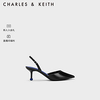 CHARLES & KEITH CHARLES&KEITHCK1;-60920337简约后绊带尖头高跟凉鞋女 Black黑色 38