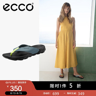 ecco 爱步 拖鞋女 外穿防滑时尚舒适软底人字拖女凉拖鞋 驱动801804 黛青色80180401287 38