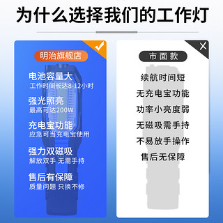 超亮工作灯汽修维修灯led磁吸强光机修车手电筒应急强磁充电照明