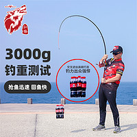 REDWOLF 红狼海竿套装远投竿超硬甩竿钓鱼竿海钓竿3.6米碳素淡水抛竿套装