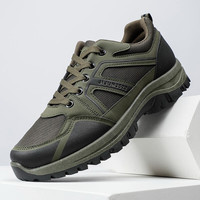 TUSHILONG 徒仕龙 黑色作训鞋运动休闲消防工作防滑耐磨跑步训练军训鞋男户外登山鞋 经典黑 42