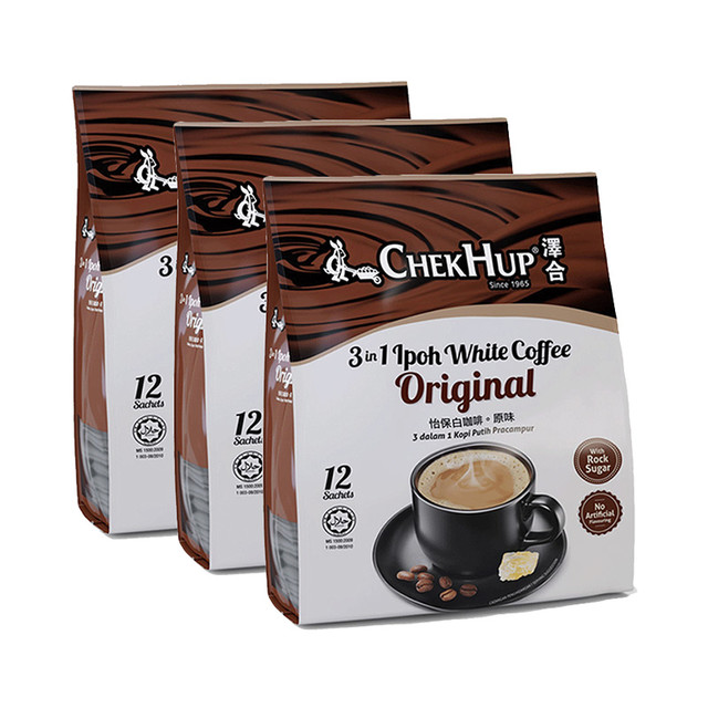 ChekHup 泽合 马来西亚进口原味三合一速溶泽合怡保白咖啡粉480g*3袋装