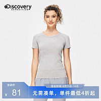 discovery expedition Discovery简约百搭户外休闲运动t恤女夏季新款圆领透气短袖上衣