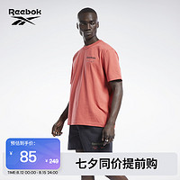 Reebok 锐步 官方2022春季情侣TEE撞色潮流LOGO经典复古短袖H54408